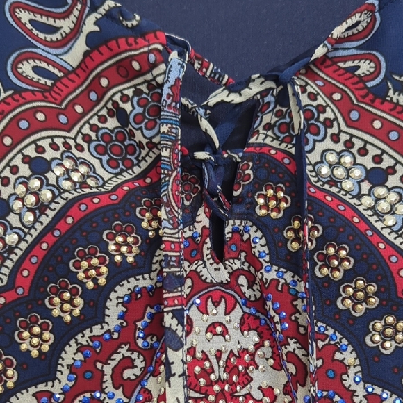 Westport 1962 Navy Paisley Women's Top 2x Lightweight - Picture 4 of 12